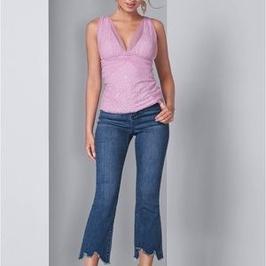 Venus Lilac lace mesh top